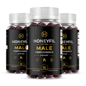 HoneyFil men's vitality gummy bottle, product overview
